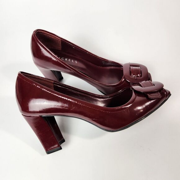 Old Money Heels Womens 6 Career Wear Open Toe Feminine Pin Up Rockabilly Retro - Picture 8 of 14